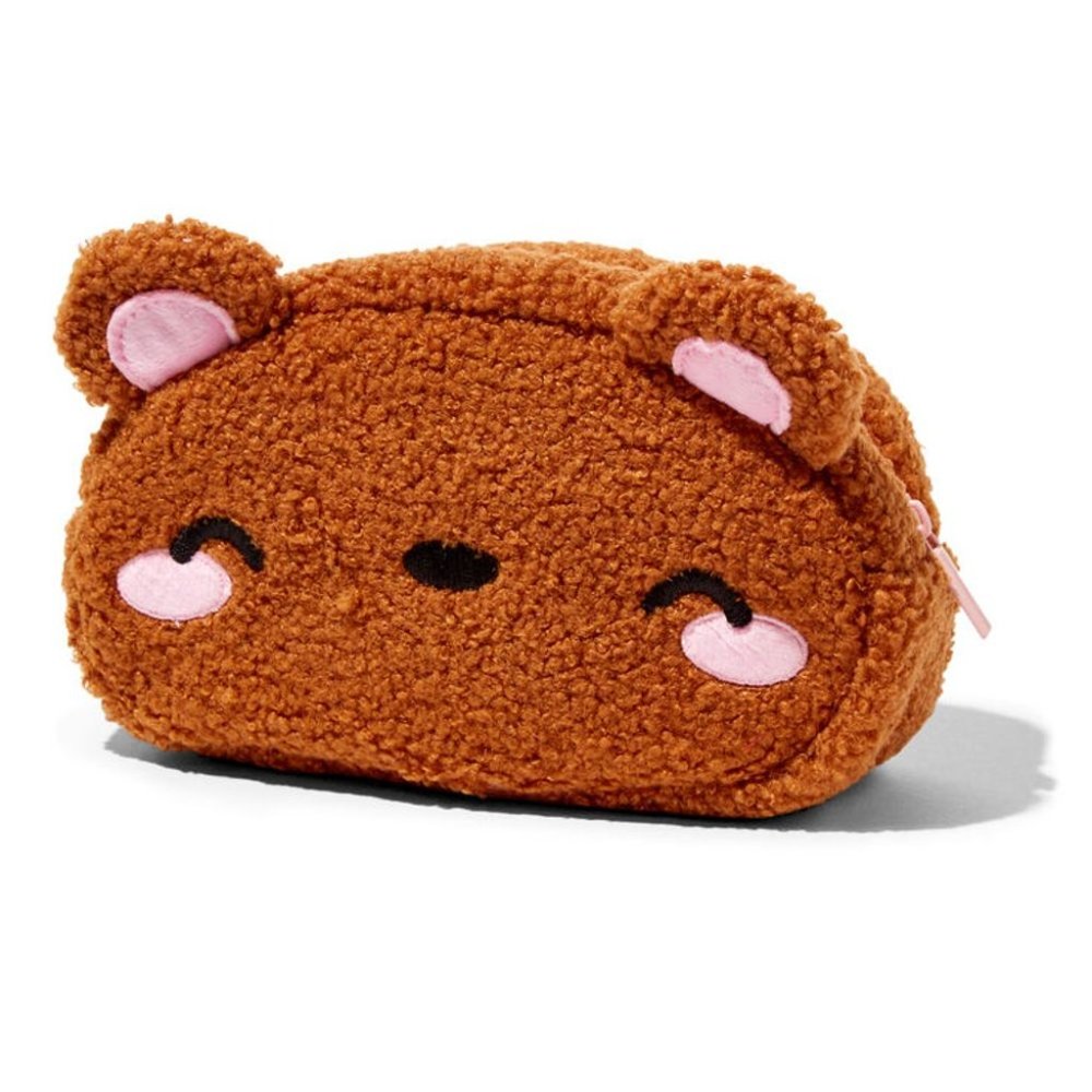 Claire's, Brown Bear Sherpa Makeup Bag/pencil case -NWT